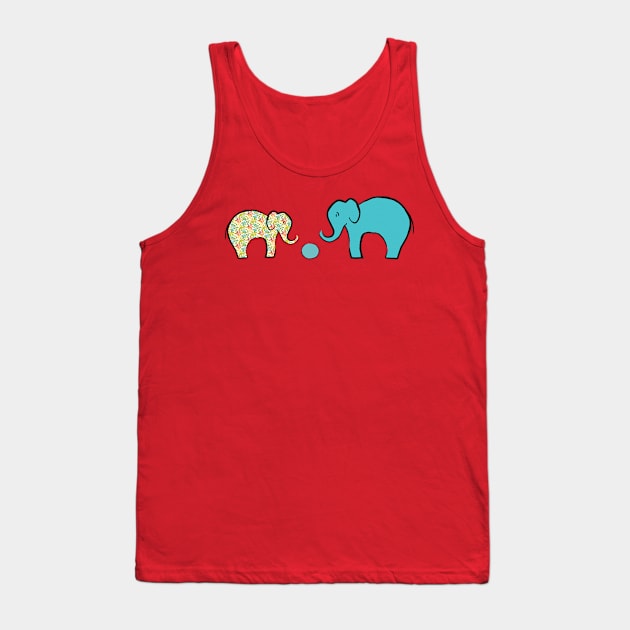 Elephants playing ball Tank Top by candhdesigns